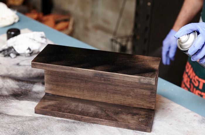 DIY Step Image - D.I.Y. wooden sofa arm table . Blob storage upload.