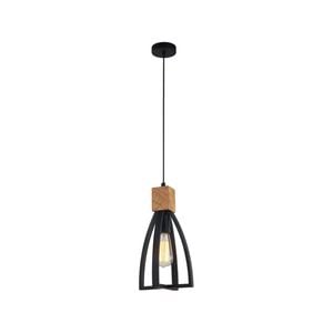 CLA Lighting FARO Wood Convex Cone Pendant Light - Black