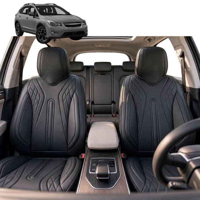 Australian Goose Front Seat Covers for Subaru XV 2012 - 2017 (GP) - PU Leather, Black (2pc)