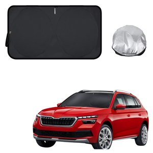 Front Windscreen Sun Shade for Skoda Kamiq 2019 - Current NW - Standard 150 x 85 cm - Black