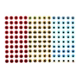 Artizan Flat Lure Eyes, 5mm, Gold/red/silver, Qty 150