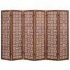 Costway 6 Panel Folding Room Divider Openwork Carving Privacy Screen 165cm - Walnut