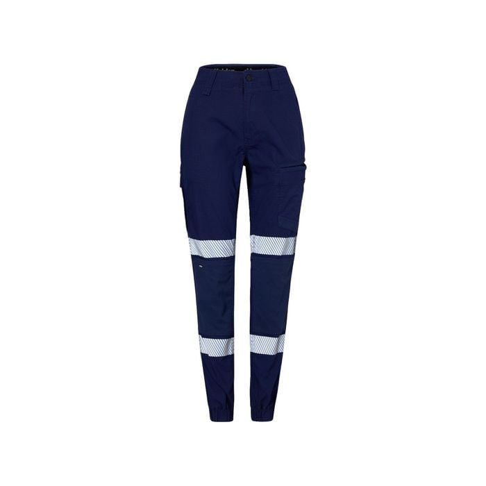 Hard Yakka Woman Navy Cuffed Pants With Tape - Size 10