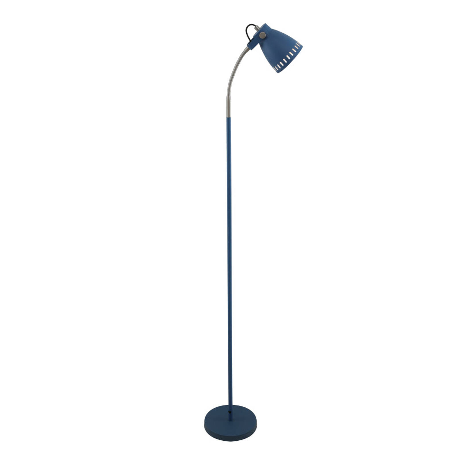 Telbix Jaxon Contemporary Standing Floor Lamp Light Metal Fabric Black Blue thumbnail 2