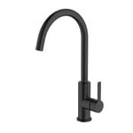 Greens Matte Black Penny Gooseneck Sink Mixer - Matte Black