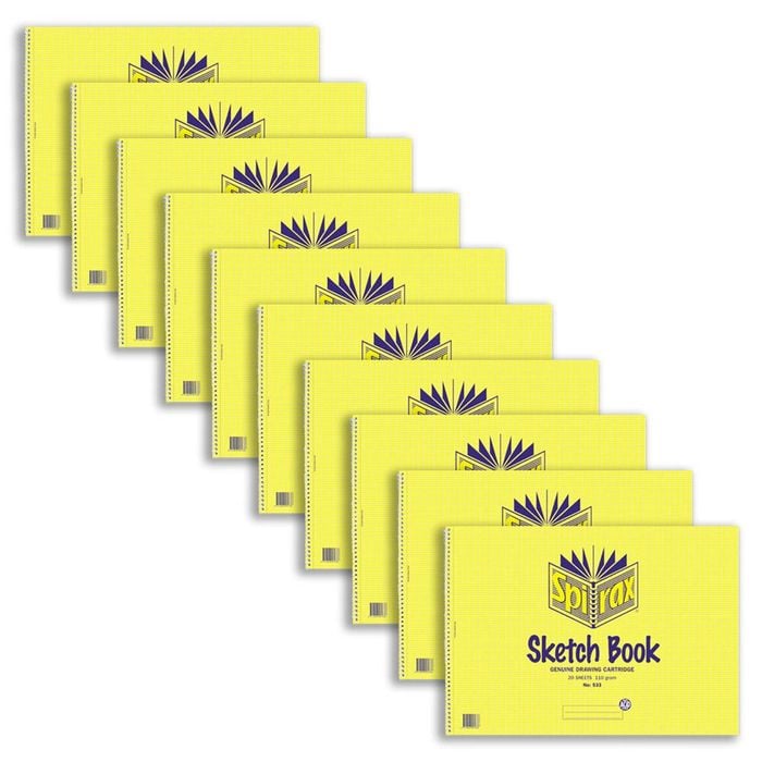 10pk Spirax 533 Sketch Book A3 Sketching/drawing Pad Stationery 40-pages Yellow