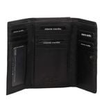 Pierre Cardin Stich Design Leather Ladies Large TriFold Wallet in Black
