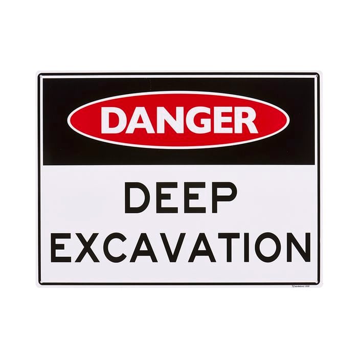 Sandleford 450 x 600mm Deep Excavation Plastic Sign