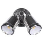 Brilliant Satin Nickel Raptor III Twin Flood Light