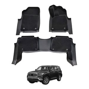 AUSGO Double-Layer Car Floor Mats for Infiniti QX80 Z62 2015-2019 All-Weather Floor Liners