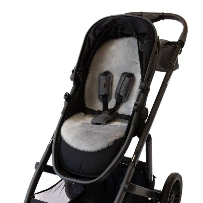 Naturally Sheepskins Grey Luxe Lambskin Pram Liner - Shorn Wool (Universal Fit)
