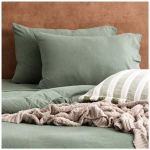 2pc Renee Taylor Comfort T’s Organic Cotton Jersey Standard Pillowcase Olive