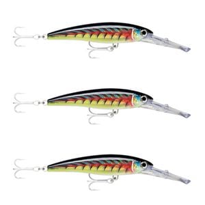 3x Rapala 18cm X Rap Magnum 40 Deep Diving Trolling Lures - HD Lime Light UV