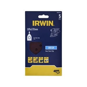 IRWIN 107 x 172mm 180 Grit 8 Holes Detail Sheets - 5 Pack