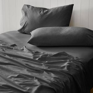 MyHouse Washed Cotton Sheet Set - Charcoal - Super King