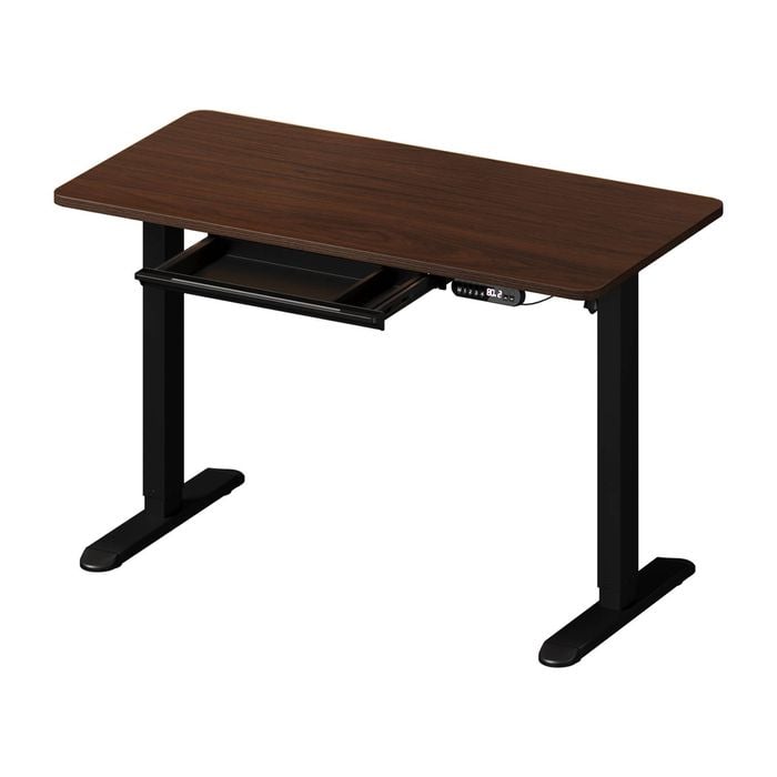 Oikiture 140cm Electric Standing Desk With Drawer Adjustable Office Table Black
