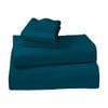 1000 Thread Count Cotton Rich Double Bed Sheet Set 4 Piece, Soft Feel Microfibre Blend, Solid Colour - Teal