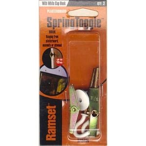 Ramset Spring Toggle Cup Hook White 2pk