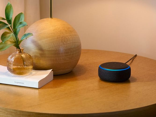 amazon echo dot on a table