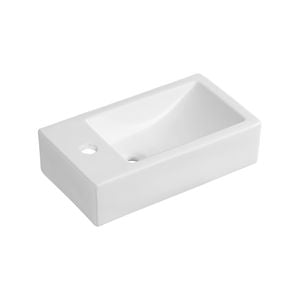 Mondella 460 x 260mm White Rococo RH Wall Hung Basin with 1 Tap Hole