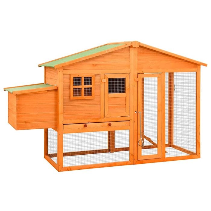 vidaXL Solid Fir Wood Chicken Coop with Nest Box Hen House Chicken Hutch Cage
