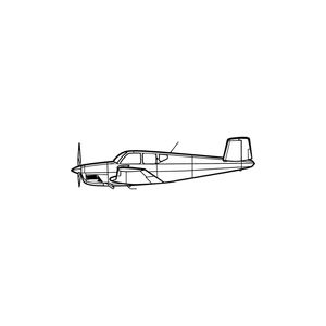 Ignite Laser Beechcraft Bonanza F35 - Classic Single-Engine Aircraft Silhouette Metal Wall Art Rustic Metal 23.6 inch - 60 cm