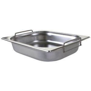Vogue Gastronorm Tray 1/2 Size With Handles Stainless Steel 65mm Commercial Kitchen Food Storage