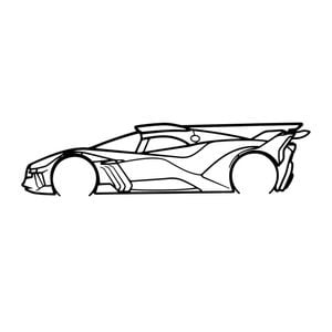 Ignite Laser Bugatti Bollide Silhouette Metal Wall Art Rustic Metal 23.6inch/60cm