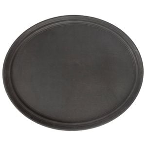 Oval Serving Tray - 79 x 66cm - Reusable Non Slip Stackable Rubberized Food Drinks Platter Tray