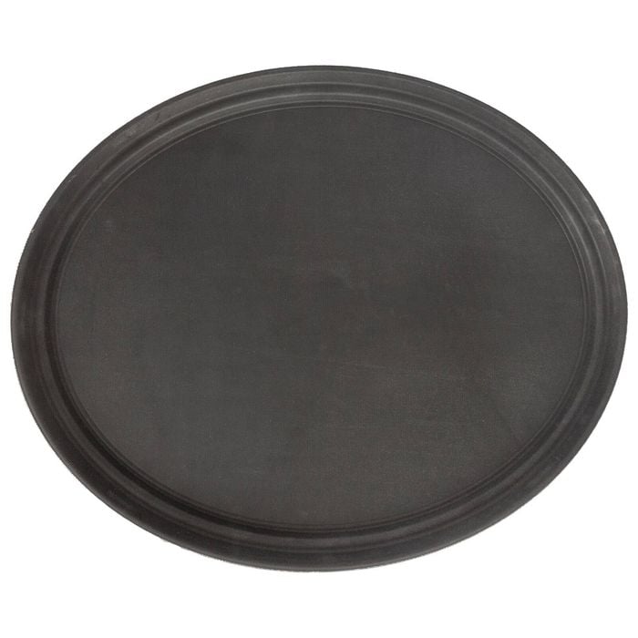 Oval Serving Tray - 79 x 66cm - Reusable Non Slip Stackable Rubberized Food Drinks Platter Tray