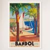 Galrie Bandol Land of Sun and Flowers Vintage Travel Poster from Cote d'Azur Artwork, White Frame, A0 84 x 119cm (33 x 47inch)