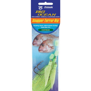 Pioneer Big Ocean Pre Made 40lb Snapper Terror Fishing Rig 5/0 Chartreuse