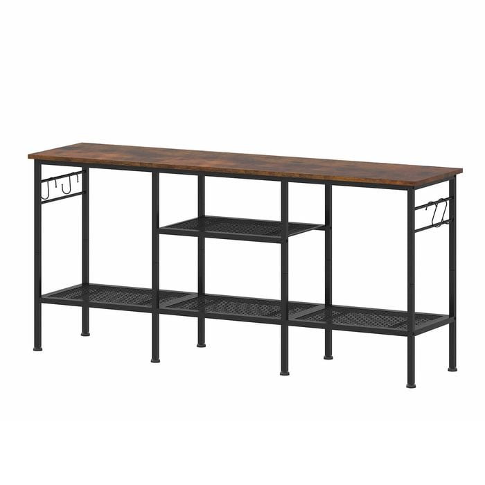 Ufurniture 120cm TV unit Cabinet Entertainment Center TV Stand Media Console Table with Open Shelf Walnut