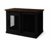Paws and Willow Single Night Sky with Espresso Top Wooden Dog Crate Barn Doors with Mesh