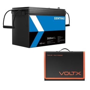 Gentrax 12v 2560wh Lithium Battery + 200w Folding Solar Panel