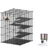 Advwin 4‑Tier DIY Cat Cage Cat Condo Pet Enclosure with 6L Automatic Pet Feeding Kit