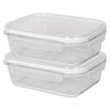 Harbour Housewares Glass Food Storage Containers with Lids - 1.5 Litre - Pack of 2