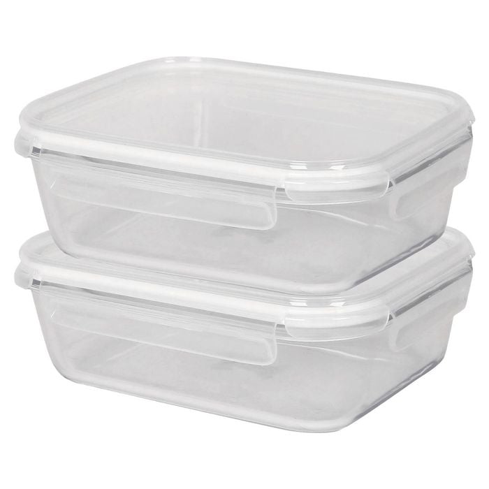 Harbour Housewares Glass Food Storage Containers with Lids - 1.5 Litre - Pack of 2
