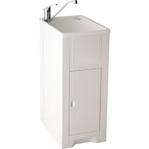 Milena 35L Poly Skinny Mini Laundry Trough And RH Door Poly Cabinet