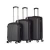 Milano Premium 3pc Abs Luggage Set Black 3 Piece