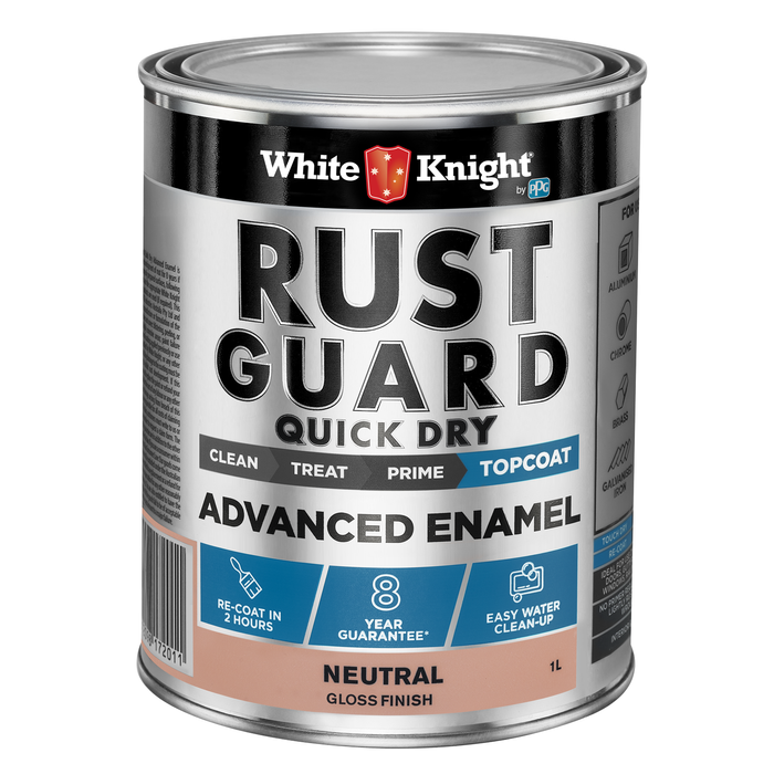 White Knight 1L Neutral Gloss Rust Guard Quick Dry Advanced Enamel Paint