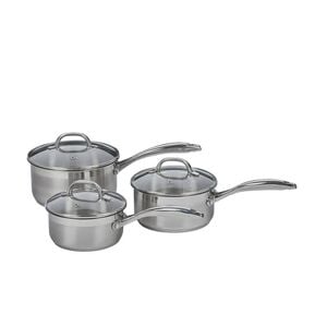 Premium Steel Induction 3 Piece Saucepan Set 16x7.5cm Swiss Diamond