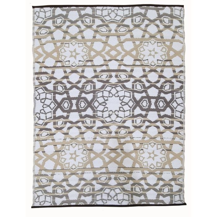 Reversible Outdoor Plastic Mat - Chatai 21A6 - Beige Multi-120x170cm