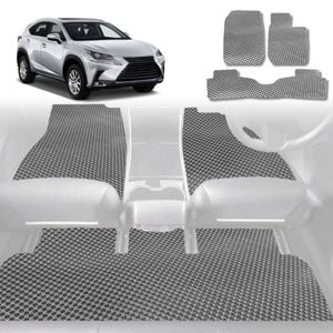 6D Diamond Car Floor Mats for Lexus NX 2014-2021-Full Set-Grey-Outback GT