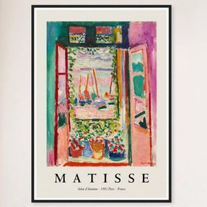 Galrie Henri Matisse Open Window Art Print - Elegant Home Decor, Black Frame, A3 30 x 42cm (12 x 16inch)