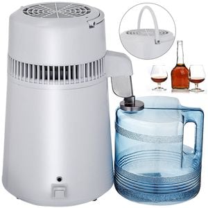Vevor Pure Water Distiller Filters Silver Stainless Steel with Collection Bottle