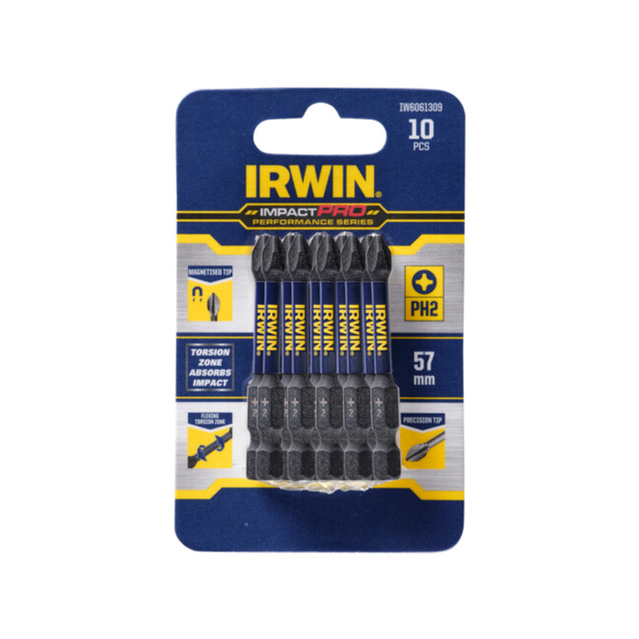 IRWIN Impact Pro Performance 57mm PH2 - 10 Pack