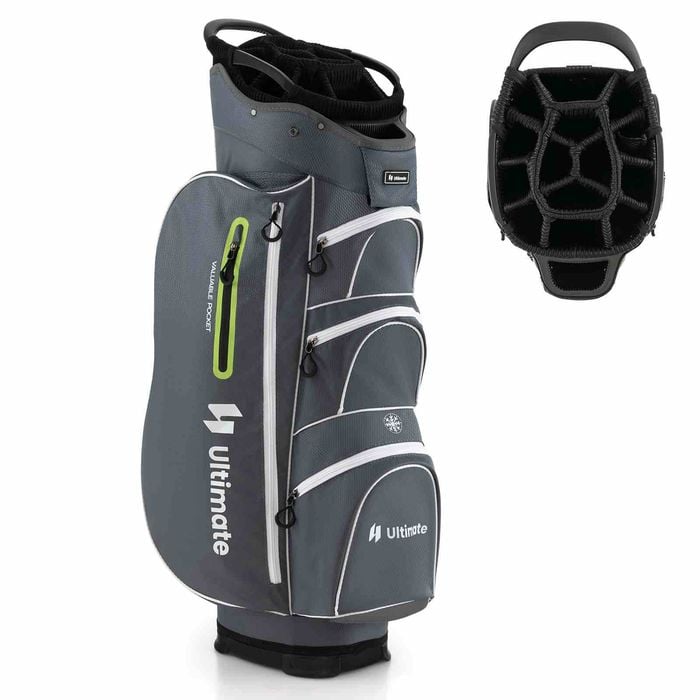Costway Golf Cart Bag Club Stand Bag Grey