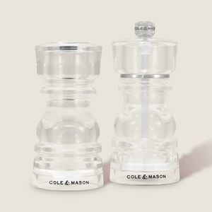 2pc Cole And Mason London Acrylic Salt Shaker With Pepper Mill 13cm Ceramic