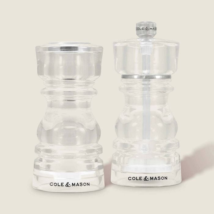 2pc Cole And Mason London Acrylic Salt Shaker With Pepper Mill 13cm Ceramic